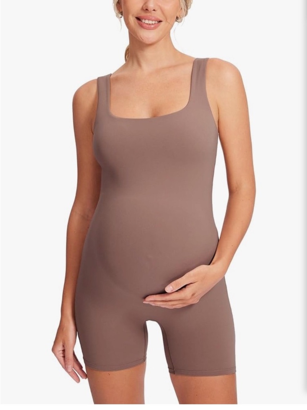 NWT Sleeveless Maternity Bodysuit in Romper Brown Purple